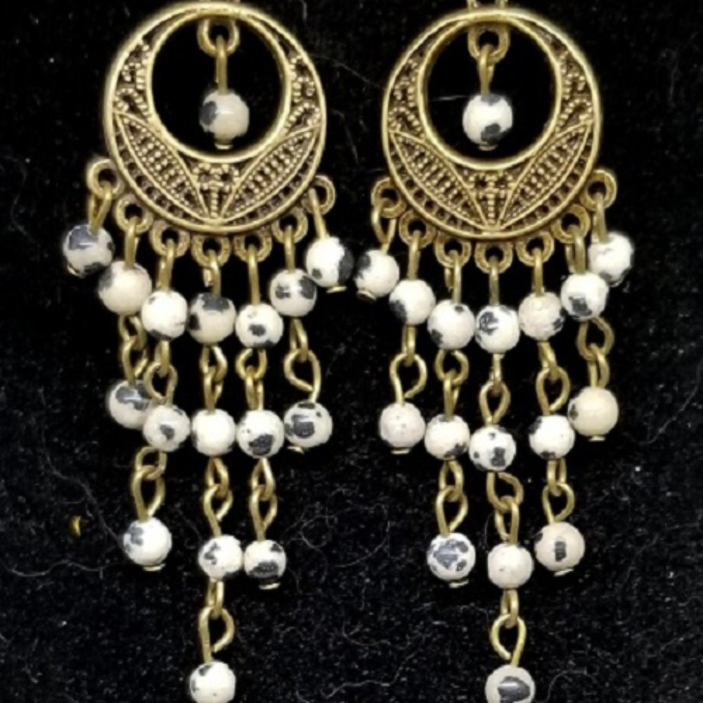 Dalmation Jasper Earrings